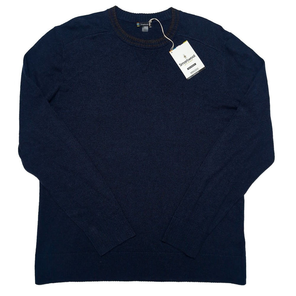 SMARTWOOL Men's Sparwood Crew Sweater SW000300 Navy Blue Large L ~ New
